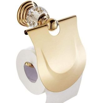 OEM Soporte Para Papel Higi&eacute;nico - Con Tapa - Acabado Dorado - Montaje En Pared - 1 Unidad