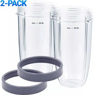 OEM Adecuado Vaso Cuchillas Licuadora Nutribullet: Vaso Grande 946,4 Ml (32 Oz), Frescura Resellable Junta Goma, Licuadoras Nutri Bullet 600 W/900 W