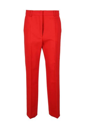 Sportmax Tailored Straight-Leg Trousers with Red Hue