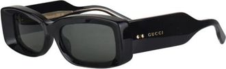 Gucci Pre-owned Rechthoekige Acetaat Zonnebril - Dames - Vintage Accessoires - Zwart - ONE Size - Vintage