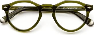 CADDIS Unisex - Dogleg Reading Round Glasses In Heritage Green