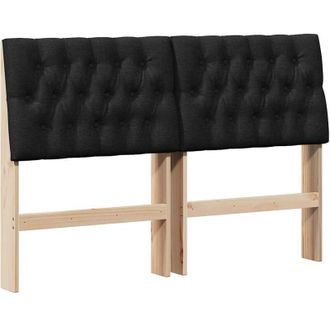 vidaXL Cabecero Tapizado Negro 150 Cm Madera De Pino Macizo Vidaxl
