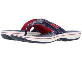Clarks Breeze Sea Womens Sandals Navy/Red Synthetic : 10 B - Medium