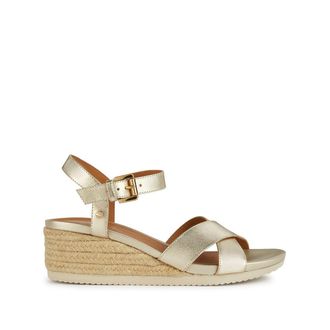 Geox Ademende sandalen in leer met sleehak Panarea