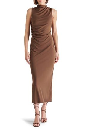 Steve Madden Mo Funnel Neck Matte Jersey Dress in Coco at Nordstrom, Size X-Small