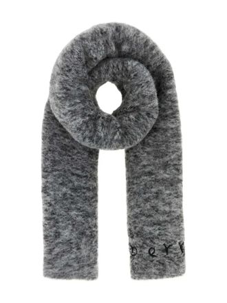 Burberry Sjaal met geborduurd logo - Grijs