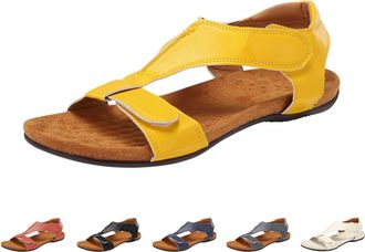 Generic Sandals Womens Flat Elegant Comfortable Womens Shoes Summer Sandals Open Strap Sandals Non-Slip Trekking Sandals Strap Walking Shoes Wide Feet Outdoor