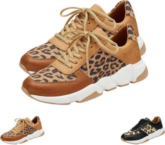 Generic Leopard Print Orthopedic Sneakers Comfortable Leopard Sneakers Cheetah Print Shoes, Orthopedic Sport Shoe for Women Men (Brown,4.5)