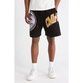 Criminal Damage Varsity Cotton Twill Shorts in Black at Nordstrom, Size X-Large