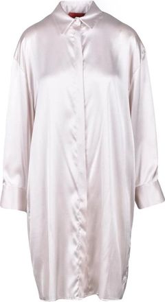 Wild Cashmere Kleedjes, Dames, Beige, S, Zijden Blend Shirt