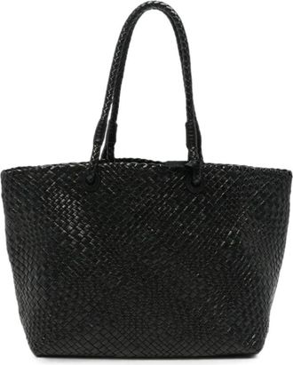 Ibeliv Bazika Woven Tote Bag - Dames - Shoppers - Zwart - ONE Size - Leer - Tassen