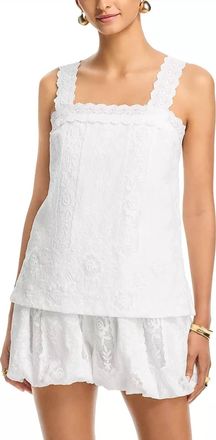 Line & Dot Layered Lace Romper In White