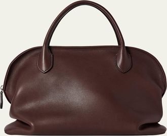 The Row Kew Bowling Top-Handle Bag in Saddle Leather