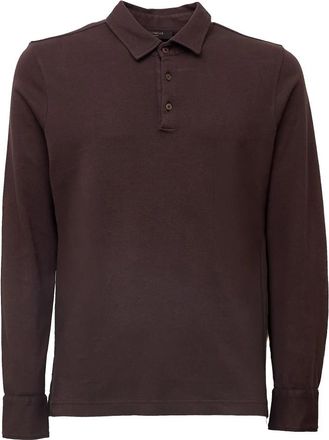 Zanone Polo met lange mouwen - Heren - Polos - Bruin - L - Tops