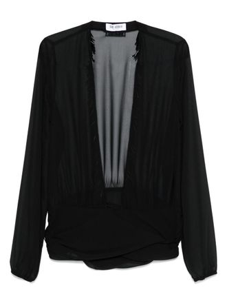 The Attico Black Blouse With Deep Neckline