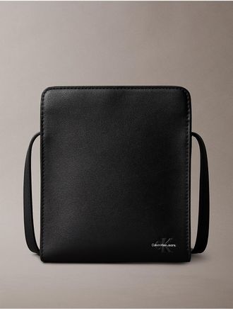 Calvin Klein Jeans Calvin Klein Mens Monogram Logo Phone Crossbody Bag - Black - OS