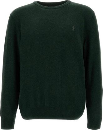 Polo Ralph Lauren Wol Trui - Heren - Ronde hals truien - Groen - S - Wol - Truien & Vesten