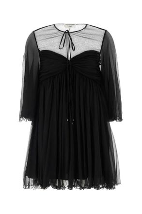 Chlo&eacute; Black Georgette Mini Dress