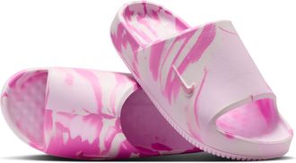 Nike Womens Calm 2.0 Marbled Slides in Pink | II7271-600