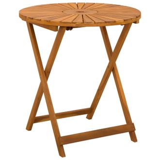 vidaXL Mesa De Jard&iacute;n Plegable Natural &Oslash;70 X 75 Cm Vidaxl