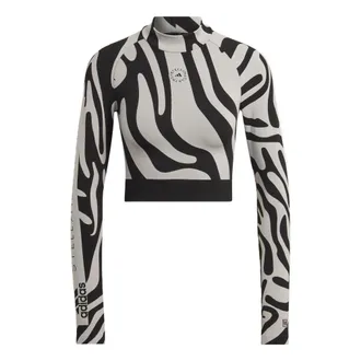 adidas (WMNS) adidas by Stella McCartney Seamless Wolford Crop Top Asia Sizing White Black HF3067