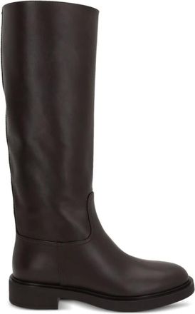 Gianvito Rossi High Boots, female, Brown, 5 1/2 UK, Brown Silk & Nylon Flat Shoes