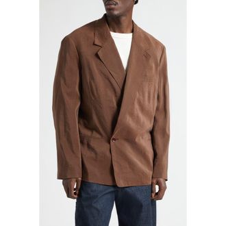 Christophe Lemaire Double Breasted Soft Sport Coat in Brunette at Nordstrom, Size 36 Us
