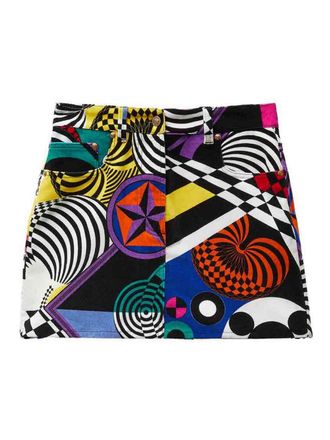 Versace Teatro Velvet Mini Skirt With Medusa Buttons