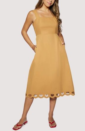 Lost + Wander Seashell Drift Open Back Midi Dress in Terra Cotta at Nordstrom, Size Medium