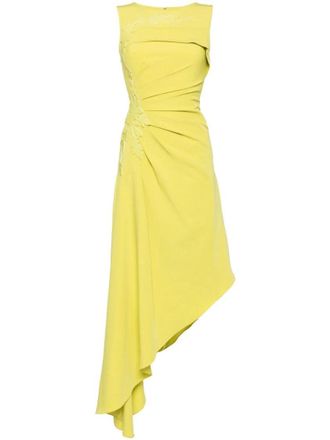 Saiid Kobeisy Crepe, High-Low Dress With Matching Embroidery