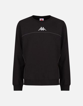 Kappa Mens Authentic Futur Faniver Mens Regular Fit Crew Neck Sweatshirt | Black-Grey/Silver - Size: 38/Regular