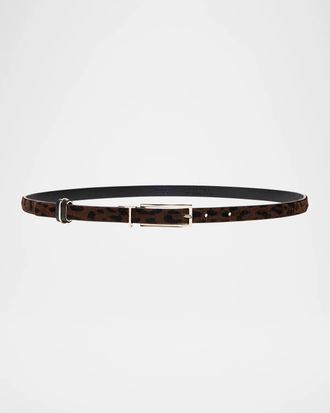 Tom Ford Leopard-Print Calf Hair Belt