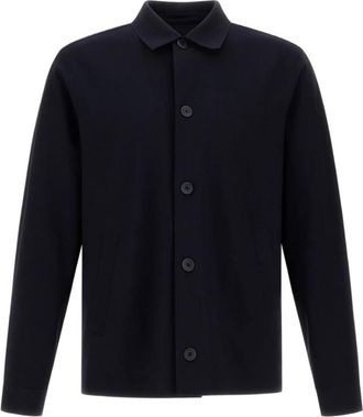 Herno Jassen, Heren, Blauw, M, Nylon, Regular Fit Light Scuba Shirt Jacket