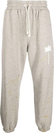 Palm Angels paint splatter track pants - men - Cotton/Polyester/Polyamide/Cotton - L - Grey