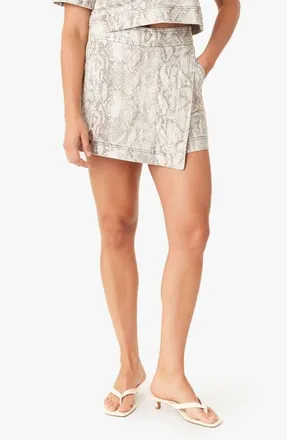 Habitual Snakeskin Print Denim Skort in Snake Print at Nordstrom, Size X-Small