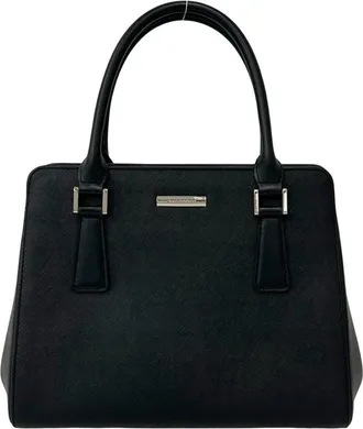 Burberry Black Leather Handbag Tote Bag (Pre-Owned)