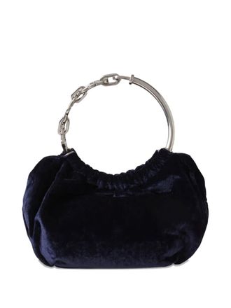 Mulberry Pimlico fluwelen clutch met kettinghengsel - Blauw