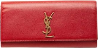 Saint Laurent Pre-owned Clutches, female, Red, Size: ONE SIZE Pre-owned Monogram Cassandre Clutch