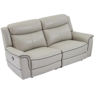 Vente-Unique Vente-unique - Divano 3 posti relax elettrico in Pelle Grigia - adelio