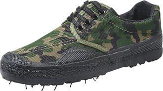Generic Running Shoes Camouflage Flat Liberation Style Work Shoe Fashion High Proof Non-Slip Wear-Resistant Fashion Low Footwear, Lightweight Lace-Up Trainers