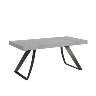 Itamoby Mesa extensible 90x200/304 cm efecto madera gris cemento, hierro