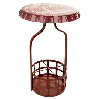 Wanderlust Deco Mesa botellero de metal rojo