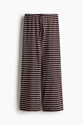H&M Hose aus Baumwollmix - Dunkelbraun/Gestreift