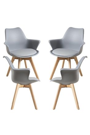 Regalos Miguel Packs Sillas Comedor - Pack 4 Sillones Synk - Gris Claro