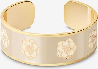 Bangle Up Goldener emaillierter Armreif Peony Beige Mastic - 20