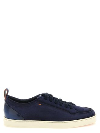 Santoni Blue Solid Sneakers