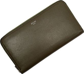 Celine Grayish Leather Coin Purse/Coin Case (Pre-Owned)