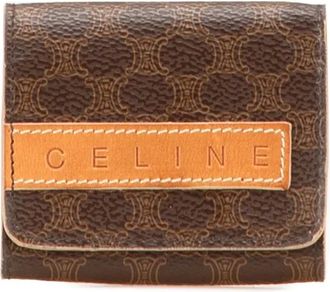 Celine Portamonete in tela cerata Macadam 1990-2025 - Marrone