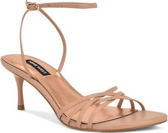 Nine West Gazey Ankle Strap Sandal in Light Natural at Nordstrom, Size 6.5