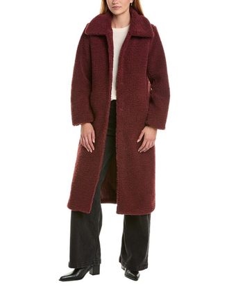 Ellen Tracy Longline Classic Teddy Coat